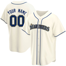 Youth Seattle Mariners Custom Cream Alternate Jersey - Replica