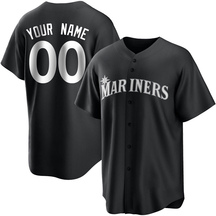 Youth Seattle Mariners Custom White Black/ Jersey - Replica