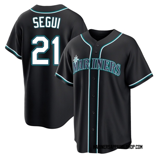 Youth Seattle Mariners David Segui Black Fashion Out Jersey - Replica