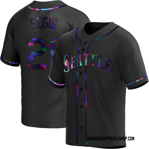Youth Seattle Mariners David Segui Black Holographic Alternate Jersey - Replica