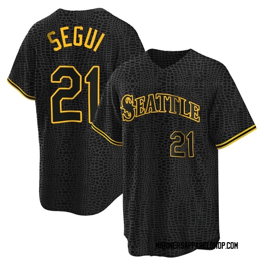 Youth Seattle Mariners David Segui Black Snake Skin City Jersey - Replica
