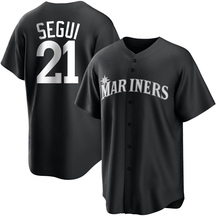 Youth Seattle Mariners David Segui White Black/ Jersey - Replica