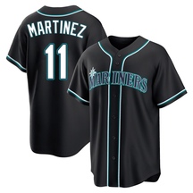 Youth Seattle Mariners Edgar Martinez Black Fashion Out Jersey - Replica