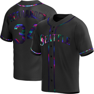 Youth Seattle Mariners Felix Hernandez Black Holographic Alternate Jersey - Replica