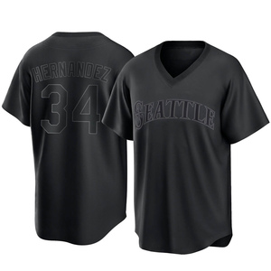 Youth Seattle Mariners Felix Hernandez Black Pitch Fashion Jersey - Replica
