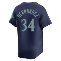 Youth Seattle Mariners Felix Hernandez Navy Road Jersey - Limited