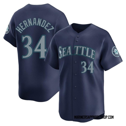 Youth Seattle Mariners Felix Hernandez Navy Road Jersey - Limited