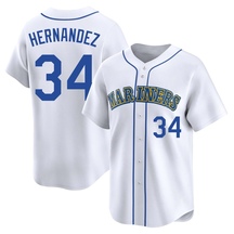Youth Seattle Mariners Felix Hernandez White Throwback Cooperstown Collection Jersey - Limited