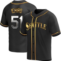 Youth Seattle Mariners Ichiro Suzuki Black Golden Alternate Jersey - Replica