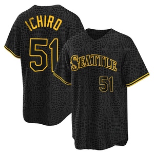 Youth Seattle Mariners Ichiro Suzuki Black Snake Skin City Jersey - Replica